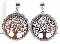 Pendenti Con L'albero Della Vita In Metallo Lucido E Strass 