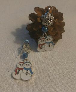 Pendenti Con Pupazzi Di Neve Smaltati, Pezzo Unico Fatto A M
