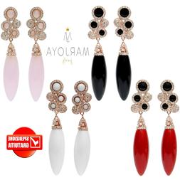 Pendenti Con Quarzo Rosa,bianco,nero,rosso,zirconi E Argento