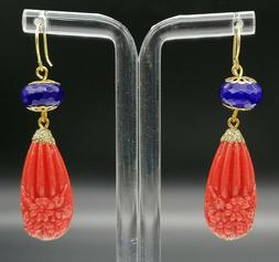 Pendenti Corallo Rosso In Pasta A Goccia Argento 925 Fatti I