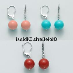 Miluna Pendenti Corallo Rosso Rosa Turchese In Argento 925%