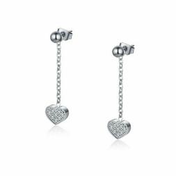 orecchini pendenti cuore in acciaio nichel free