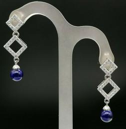 Pendenti Da Donna Lapislazzulo Argento Zirconi Gioiello Ital