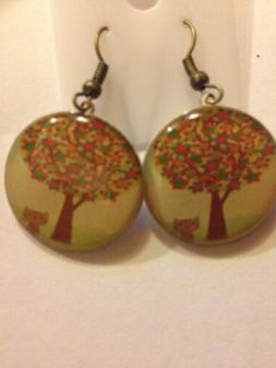 Pendenti Donna Albero Gatto Vintage