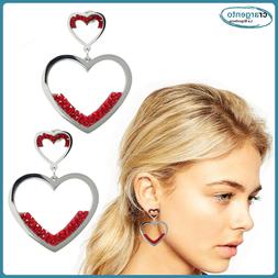 Pendenti Donna Cuore Cerchio Acciaio Inox Con Strass Da In B