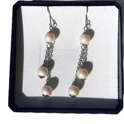 Pendenti Donna In Acciaio Inox  ,fai Da Te, Perle Swarovski 