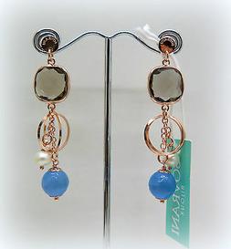 Pendenti Donna Placcato Oro Rose' Sovrani Bijoux Perle E Cri