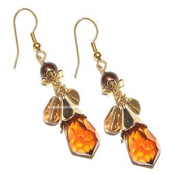 Pendenti Donna Tono Oro Perla Goccia Briolette Goccia Marron