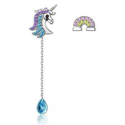 Pendenti Donna Unicorno Cristallo Blu By Swarovski