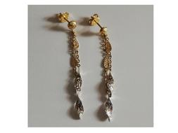 Pendenti Doppio Filo In Oro Giallo E Bianco 18 Kt Cod. C516a