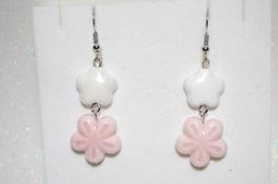 Pendenti Fatti A Mano Con Perle In Ceramica Fiore Rosa E Fio