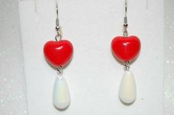 Pendenti Fatti A Mano Con Perle In Ceramica Cuore Rosso-gocc
