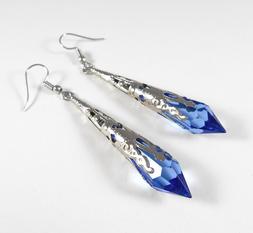 Pendenti Goccia Blu Filigrana Argentata