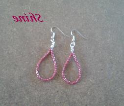 Pendenti Goccia Donna Perline Rosa-antico Regalo Ragazza Big