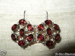 Pendenti Granato Rosso Sfaccettato Argento 925  Silver Silbe