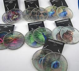 Pendenti Grande Tondo Tessile Fatto A Mano Animal Stampa Des