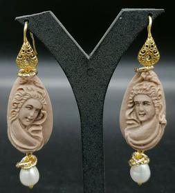 Pendenti Grandi Da Donna Perle Argento Fatto In Italia Placc