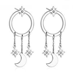 Pendenti In Acciaio Con Luna E Stelle S'agapo Droplet Sdp21