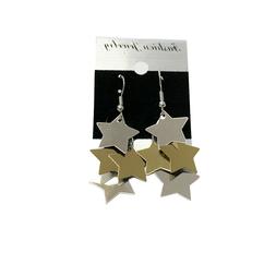Pendenti In Acciaio Con Stelle Color Oro E Argento