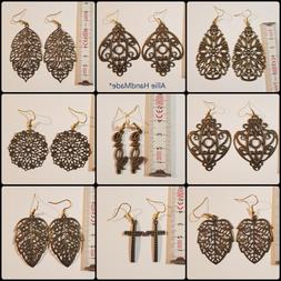 Pendenti In Filigrana Bronzo A Forma Di Fiore, Foglia, Croce