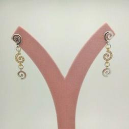 Pendenti In Oro Giallo E Bianco 18 Kt E Diamanti Ct 0,26