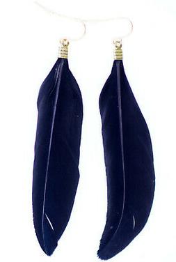 Pendenti In Piuma Nera Lunghi 9 Cm
