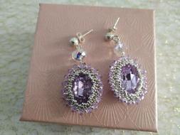 Pendenti Lavanda, Orecchi Da Donna, Luminosi, Con Cristalli 