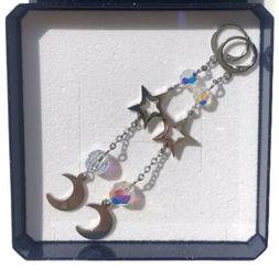 Pendenti ,luna ,stella ,acciaio Inox  ,cristalli Swarovski&reg;