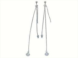 Pendenti Lunghi Donna Oro Bianco 18 Kt Carati Ct 750 3,30 Gr