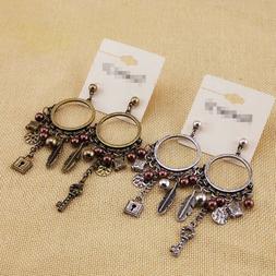 Pendenti-metallo D'oro/argento Antico-chiave E Lucchetto-piu