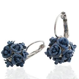 Pendenti Monachella Acciaio Con Bouquet Di Rose Color Blu El