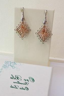 Pendenti Monachina Esagonali Argento 925 Rodiato Oro Bianco 