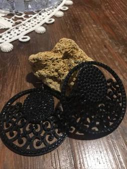 Pendenti Neri Rotondi  Plastica