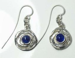 Pendenti.orecchini Argento Zaffiro Blu.orecchini Pietre Blu.