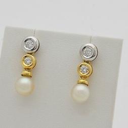 Pendenti Oro 18 Kt Con Diamanti Taglio Brillante 0.38 Ct E P