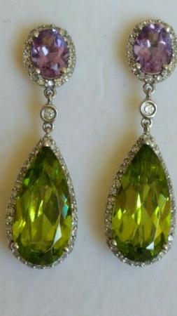 Pendenti Oro Bianco 14 Kt Ct Carati 585 Diamanti Gemme Divin