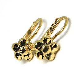 Pendenti Oro Giallo 750 18k, Da Bimba, Fiore Martellato, Mar