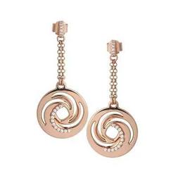 Pendenti Placcati Oro Rosa Con Decoro A Vortice E Zirconi Xo