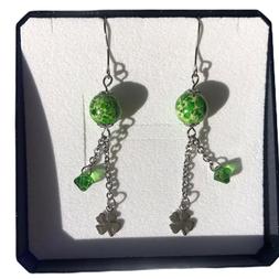 Pendenti ,quadrifoglio Acciaio Inox  ,cristalli Swarovski&reg; 