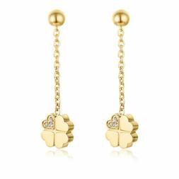 Pendenti Quadrifoglio Pvd Oro Cristalli  Brand Gioielli In A