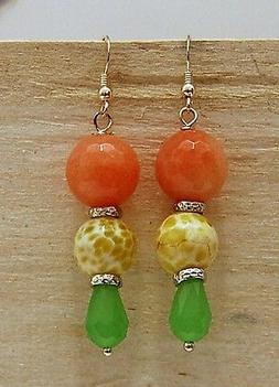 Pendenti  Rosa Giallo Quarzo Verde Monachella Argento 925