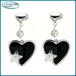 orecchini pendenti stella donna cuore acciaio inox