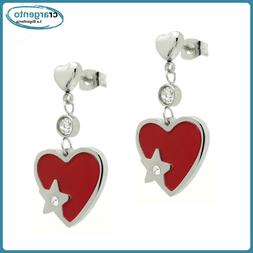 Pendenti Stella Donna Cuore  Acciaio Inox Con Strass Da In B