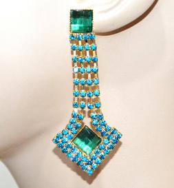 Pendenti Strass Azzurri Cristalli Verdi Donna Oro Dorati Bri