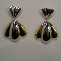 Pendenti Vintage Argento Bicolore 925 Lunghi 33 X 22 Mm 4,9 
