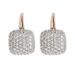 Pendenti Bronzallure Wsbz00615 Oro Rosa Quadrati Zirconi Ori