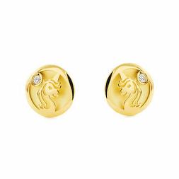 Per Bambina Rotondo Con Unicorno - Oro Giallo 9k