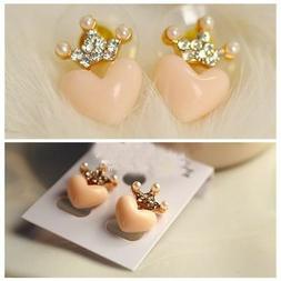 Perla Rosa Cuore Corona Anallergici Donna Eleganti Romantici