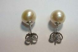 Perle Akoya  7.5 /8.0 Mm Oro Bianco 2.3 Grammi Platinum Aaaa