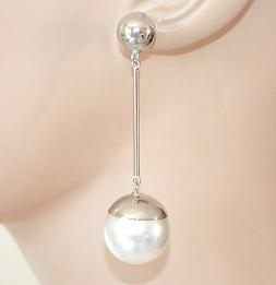 Perle Donna Argento Sposa Pendenti Eleganti Cerimonia Matrim